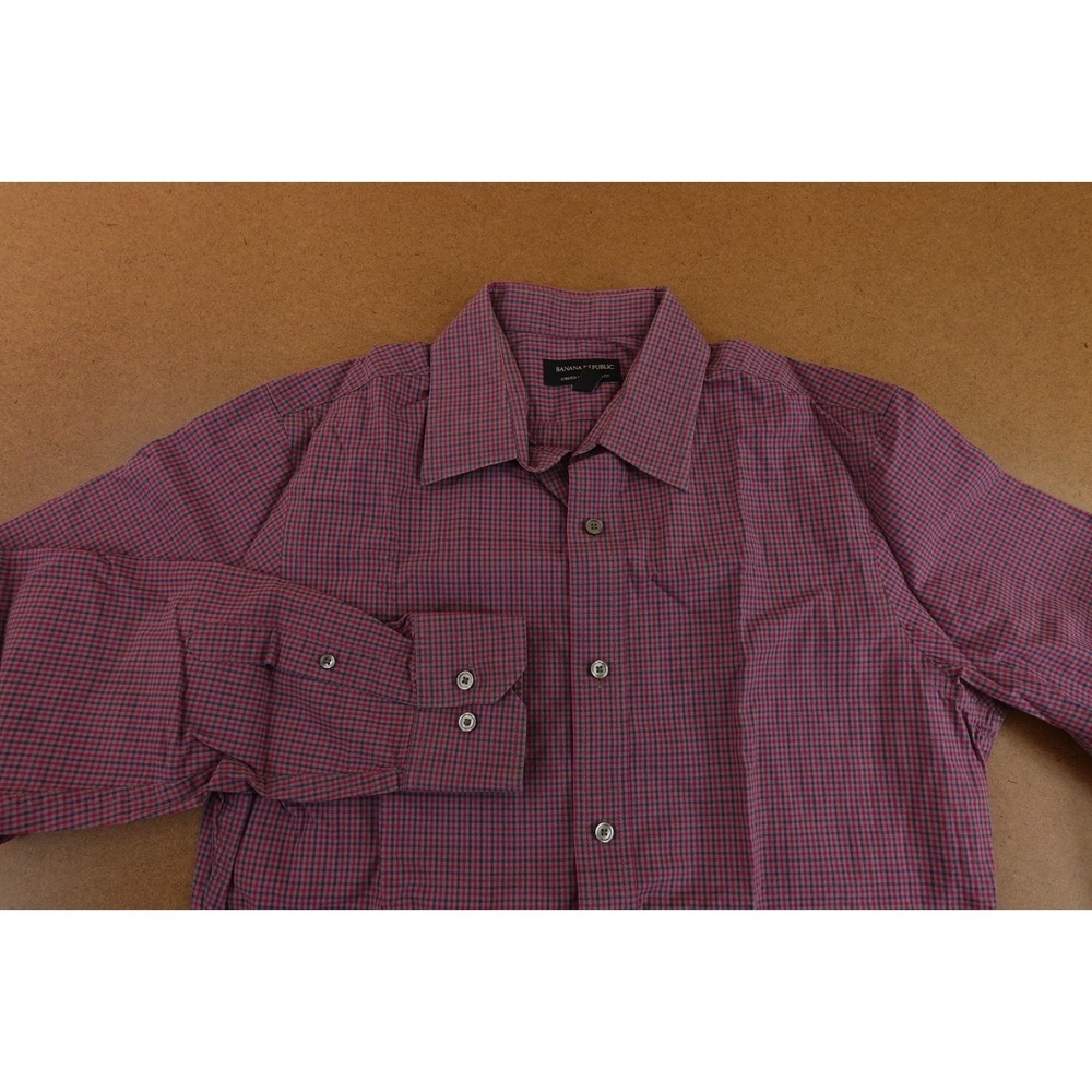 Banana Republic Men's Size Medium Slim Fit Plaid Long Sleeve‎ Button Front Shirt